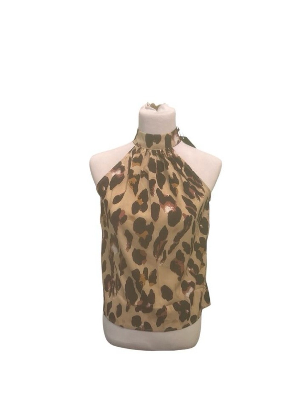 Leopard Print Halter Top Sleeveless Boho Business Casual Day into Night